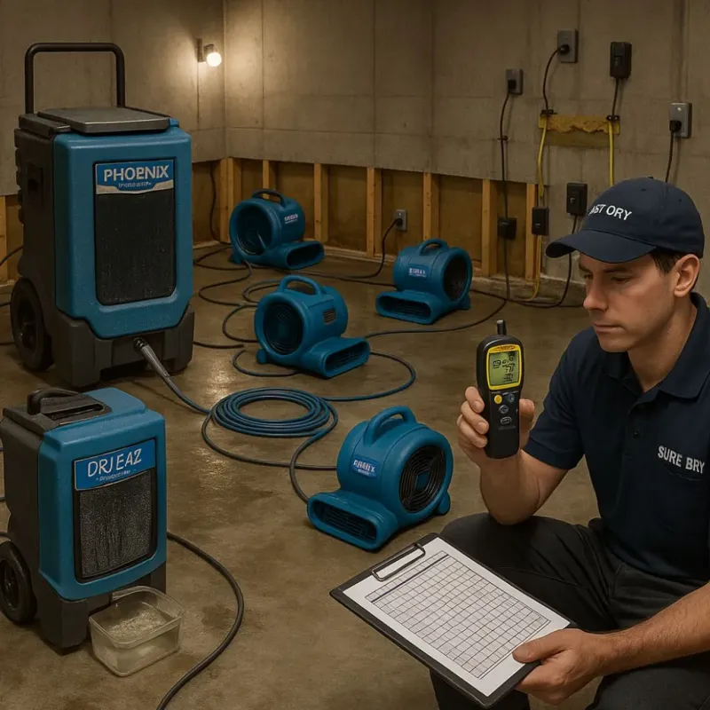 Structural Drying and Dehumidification process in Mission, KS